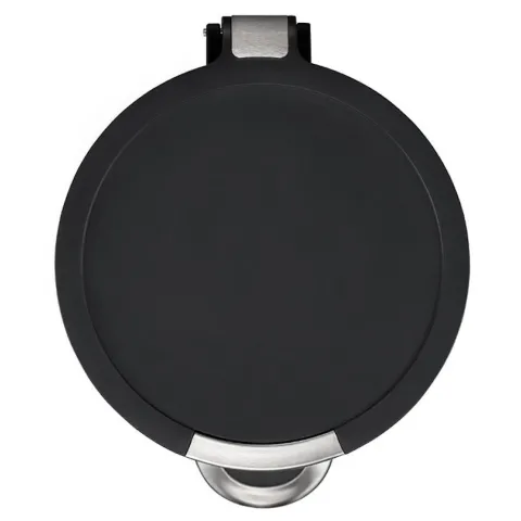 PROREGAL Runder Treteimer Mit Kunststoffdeckel Mit Edelstahlakzenten 5 Liter HxØ 29 x 20,5 cm Schwarz