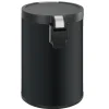 PROREGAL Runder Treteimer Mit Kunststoffdeckel Mit Edelstahlakzenten 20 Liter HxØ 45,5 x 29,2,6 cm Schwarz
