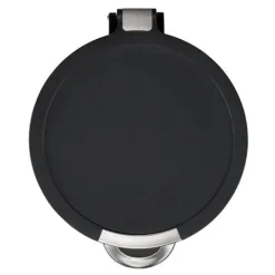 PROREGAL Runder Treteimer Mit Kunststoffdeckel Mit Edelstahlakzenten 20 Liter HxØ 45,5 x 29,2,6 cm Schwarz
