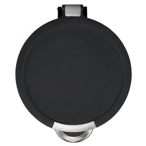 PROREGAL Runder Treteimer Mit Kunststoffdeckel Mit Edelstahlakzenten 12 Liter HxØ 40 x 25 cm Schwarz