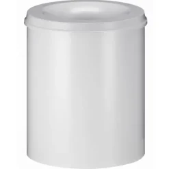 PROREGAL Selbstlöschender Papierkorb & Abfallsammler Aus Metall 80 Liter HxØ 54 x 47 cm Weiß