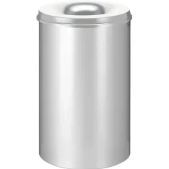 PROREGAL Selbstlöschender Papierkorb & Abfallsammler Aus Metall 110 Liter HxØ 72 x 47 cm Silber