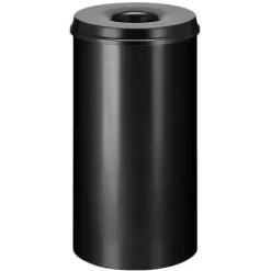 PROREGAL Selbstlöschender Papierkorb & Abfallsammler Aus Metall 50 Liter HxØ 63 x 33,5 cm Schwarz