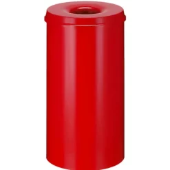 PROREGAL Selbstlöschender Papierkorb & Abfallsammler Aus Metall 50 Liter HxØ 63 x 33,5 cm Rot