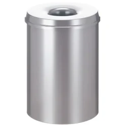 PROREGAL Selbstlöschender Papierkorb & Abfallsammler Aus Metall 30 Liter HxØ 47 x 33,5 cm Silber