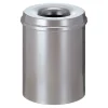 PROREGAL Selbstlöschender Papierkorb & Abfallsammler Aus Metall 15 Liter HxØ 36 x 26 cm Silber