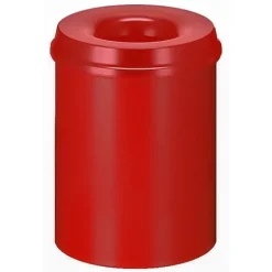 PROREGAL Selbstlöschender Papierkorb & Abfallsammler Aus Metall 15 Liter HxØ 36 x 26 cm Rot