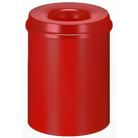 PROREGAL Selbstlöschender Papierkorb & Abfallsammler Aus Metall 15 Liter HxØ 36 x 26 cm Rot