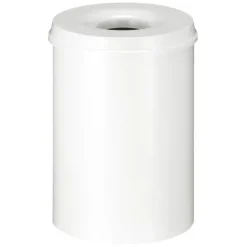 PROREGAL Selbstlöschender Papierkorb & Abfallsammler Aus Metall 30 Liter HxØ 47 x 33,5 cm Weiß