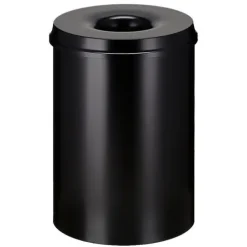 PROREGAL Selbstlöschender Papierkorb & Abfallsammler Aus Metall 30 Liter HxØ 47 x 33,5 cm Schwarz