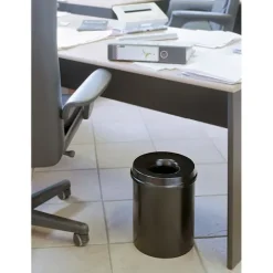 PROREGAL Selbstlöschender Papierkorb & Abfallsammler Aus Metall 30 Liter HxØ 47 x 33,5 cm Schwarz