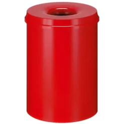 PROREGAL Selbstlöschender Papierkorb & Abfallsammler Aus Metall 30 Liter HxØ 47 x 33,5 cm Rot