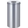 PROREGAL Selbstlöschender Papierkorb & Abfallsammler Aus Metall 50 Liter HxØ 63 x 33,5 cm Silber