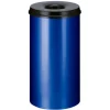 PROREGAL Selbstlöschender Papierkorb & Abfallsammler Aus Metall 50 Liter HxØ 63 x 33,5 cm Blau & Kopfteil Schwarz