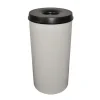 PROREGAL Selbstlöschender Papierkorb & Abfallsammler Aus Metall 50 Liter HxØ 63 x 33,5 cm Grau & Kopfteil Schwarz