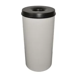 PROREGAL Selbstlöschender Papierkorb & Abfallsammler Aus Metall 50 Liter HxØ 63 x 33,5 cm Grau & Kopfteil Schwarz