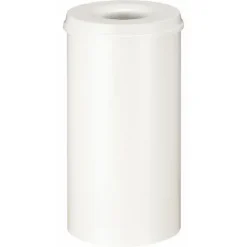 PROREGAL Selbstlöschender Papierkorb & Abfallsammler Aus Metall 50 Liter HxØ 63 x 33,5 cm Weiß