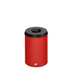 PROREGAL Selbstlöschender Papierkorb 50 Liter HxBxT 53 x 37 x 37 cm Verzinkter Stahl Rot