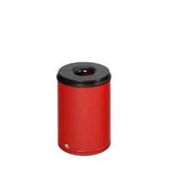 PROREGAL Selbstlöschender Papierkorb 50 Liter HxBxT 53 x 37 x 37 cm Verzinkter Stahl Rot