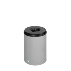 PROREGAL Selbstlöschender Papierkorb 50 Liter HxBxT 53 x 37 x 37 cm Verzinkter Stahl Silber