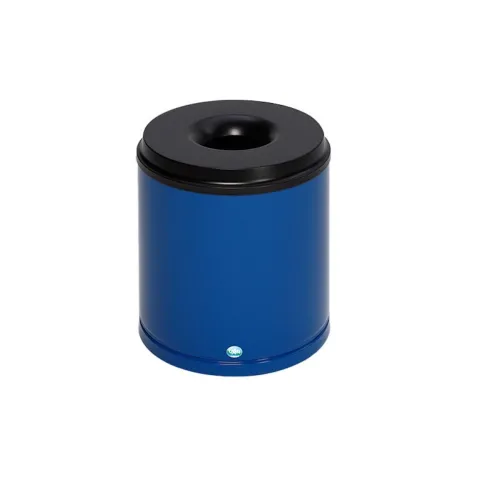 PROREGAL Selbstlöschender Papierkorb 30 Liter HxBxT 40 x 37 x 37 cm Verzinkter Stahl Blau