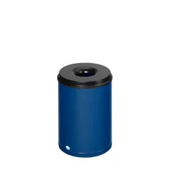 PROREGAL Selbstlöschender Papierkorb 50 Liter HxBxT 53 x 37 x 37 cm Verzinkter Stahl Blau