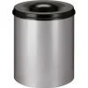PROREGAL Selbstlöschender Papierkorb & Abfallsammler Aus Metall 80 Liter HxØ 54 x 47 cm Alu Grau & Kopfteil Schwarz