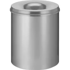PROREGAL Selbstlöschender Papierkorb & Abfallsammler Aus Metall 80 Liter HxØ 54 x 47 cm Grau
