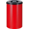 PROREGAL Selbstlöschender Papierkorb & Abfallsammler Aus Metall 110 Liter HxØ 72 x 47 cm Rot & Kopfteil Schwarz