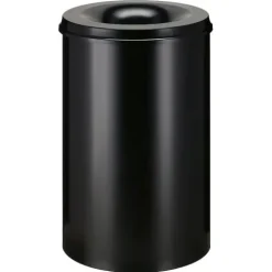 PROREGAL Selbstlöschender Papierkorb & Abfallsammler Aus Metall 110 Liter HxØ 72 x 47 cm Schwarz