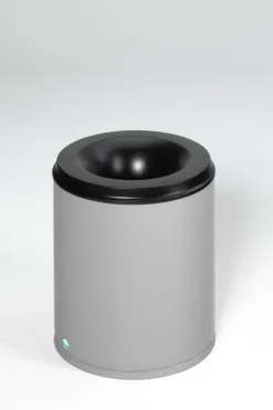 PROREGAL Selbstlöschender Papierkorb 80 Liter HxBxT 56 x 46,5 x 46,5 cm Verzinkter Stahl Grau