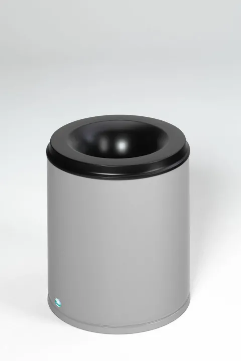 PROREGAL Selbstlöschender Papierkorb 80 Liter HxBxT 56 x 46,5 x 46,5 cm Verzinkter Stahl Grau