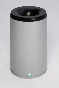 PROREGAL Selbstlöschender Papierkorb 110 Liter HxBxT 75 x 46,5 x 46,5 cm Verzinkter Stahl Grau