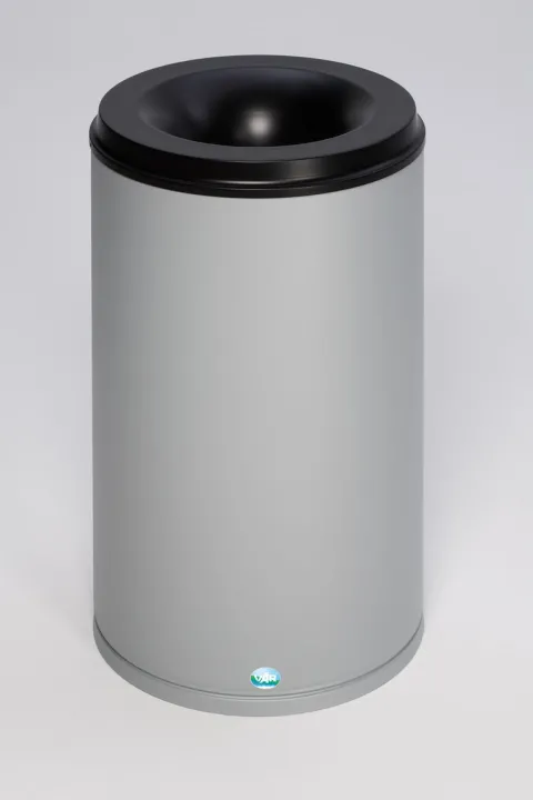 PROREGAL Selbstlöschender Papierkorb 110 Liter HxBxT 75 x 46,5 x 46,5 cm Verzinkter Stahl Grau