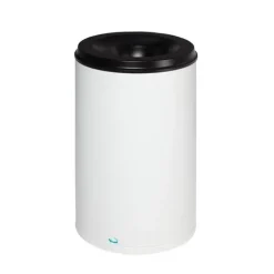 PROREGAL Selbstlöschender Papierkorb 110 Liter HxBxT 75 x 46,5 x 46,5 cm Verzinkter Stahl Weiß