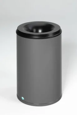 PROREGAL Selbstlöschender Papierkorb 110 Liter HxBxT 75 x 46,5 x 46,5 cm Verzinkter Stahl Silber