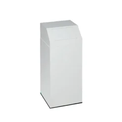 PROREGAL Selbstlöschender Wertstoffsammler Glas 47 Liter HxBxT 79 x 32 x 32 cm Verzinkter Stahl Weiß