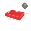 PROREGAL SparSet 10 x Eurobehälter Fleischerkasten E1 HxBxT 12,5 x 40 x 60 cm 25 Liter Rot Fleischerkiste Fleischkiste Metzgerkiste Fleischbehälter