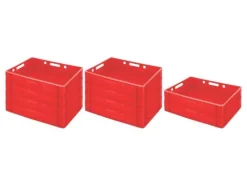 PROREGAL SparSet 10 x Eurobehälter Fleischerkasten E1 HxBxT 12,5 x 40 x 60 cm 25 Liter Rot Fleischerkiste Fleischkiste Metzgerkiste Fleischbehälter