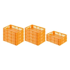 PROREGAL SparSet 10x Eurobehälter Bäcker- und Konditorenkasten HxBxT 13 x 40 x 60 24 Liter Gelb-Orange Brötchenkiste stapelbare Bäckerkiste