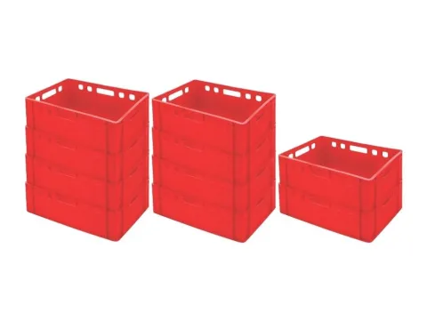 PROREGAL SparSet 10x Eurobehälter Fleischerkasten E2 HxBxT 20 x 40 x 60 cm 41 Liter Rot Fleischerkiste Fleischkiste Metzgerkiste Fleischbehälter