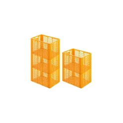 PROREGAL SparSet 5 x Eurobehälter Bäcker- und Konditorenkasten HxBxT 42,1 x 40 x 60 85 Liter Gelb-Orange Brötchenkiste Sstapelbare Bäckerkiste