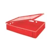PROREGAL SparSet 10 x Eurobehälter Fleischerkasten E1 Mit Auflagedeckel HxBxT 12,5 x 40 x 60 cm 25 Liter Rot Fleischerkiste Fleischkiste