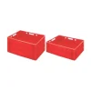 PROREGAL SparSet 5 x Eurobehälter Fleischerkasten E1 HxBxT 12,5 x 40 x 60 cm 25 Liter Rot Fleischerkiste Fleischkiste Metzgerkiste Fleischbehälter