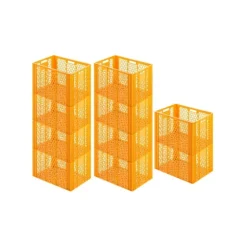PROREGAL SparSet 10 x Eurobehälter Bäcker- und Konditorenkasten HxBxT 42,1 x 40 x 60 85 Liter Gelb-Orange Brötchenkiste Sstapelbare Bäckerkiste