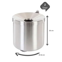 PROREGAL SparSet 4x Runder Feuerlöschender Wandaschenbecher 2 Liter HxØ 16 x 16 cm Metal Edelstahl & Silber