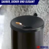 PROREGAL SparSet 4x Runder Feuerlöschender Wandaschenbecher 2 Liter HxØ 16 x 16 cm Metal Weiß Mit Schwarzem Deckel