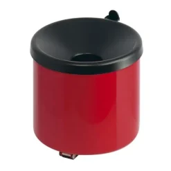PROREGAL SparSet 4x Runder Feuerlöschender Wandaschenbecher 2 Liter HxØ 16 x 16 cm Metal Weiß Mit Schwarzem Deckel