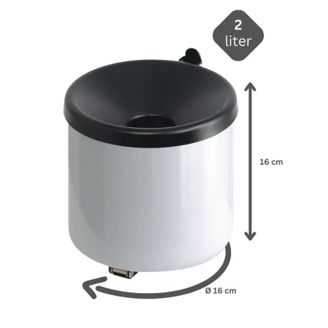 PROREGAL SparSet 4x Runder Feuerlöschender Wandaschenbecher 2 Liter HxØ 16 x 16 cm Metal Rot Mit Schwarzem Decker