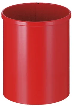 PROREGAL Stillvoller Runder Metall Papierkorb 15 Liter HxØ 30,5 x 25,5 cm Rot